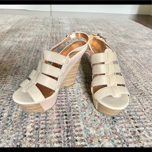 Cream BCBGeneration Wedge Sandal